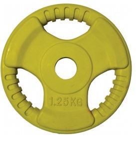 Блин, диск обрезиненный ZSO цветной "3 HANDLE" D-26, 1,25 кг - Sport Kiosk