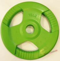 Блин, диск обрезиненный цветной (D 50 мм.) 10 кг. - Sport Kiosk