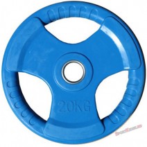 Блин, диск обрезиненный ZSO цветной "3 HANDLE" D-26, 20 кг - Sport Kiosk