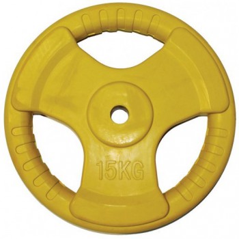 Блин, диск обрезиненный ZSO цветной "3 HANDLE" D-26, 15 кг - Sport Kiosk